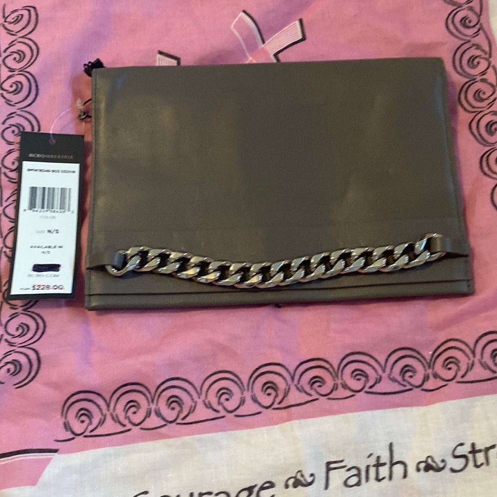 BCBG Maxazria gray convertible chain wallet/crossbody, Zarina NWT